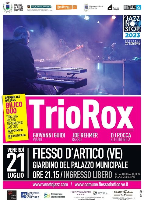 Jazznostop Estate: TRIOROX in concerto, grande jazz a Fiesso d'Artico