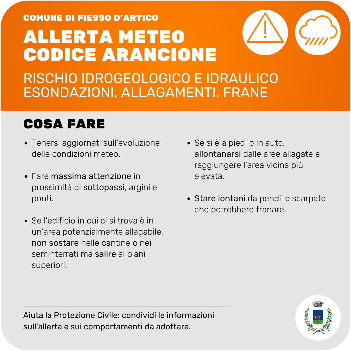 allerta meteo codice arancione