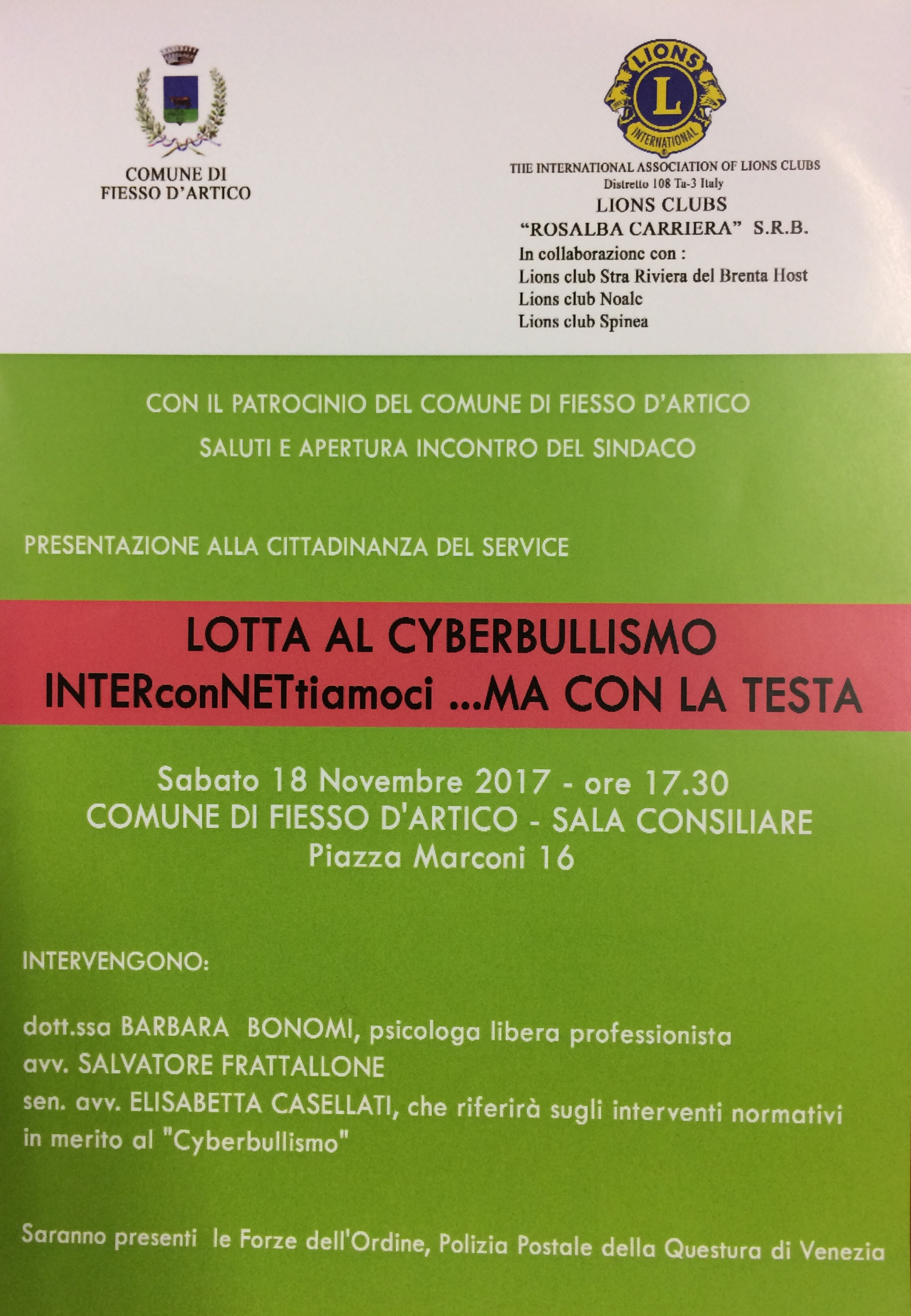 Lotta al Cyberbullismo - interconnettiamoci...ma con la testa