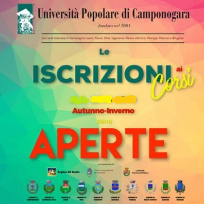 Aperte le iscrizioni ai corsi dell'Università popolare di Camponogara