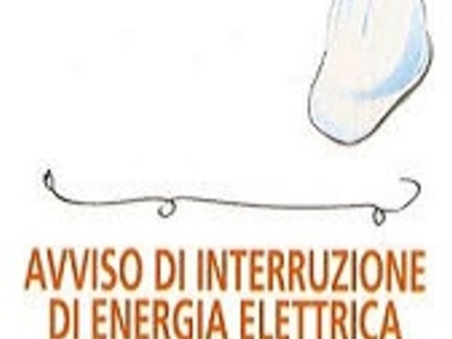 Avviso di interruzione dell'energia elettrica Mercoledì 16 ottobre 2019