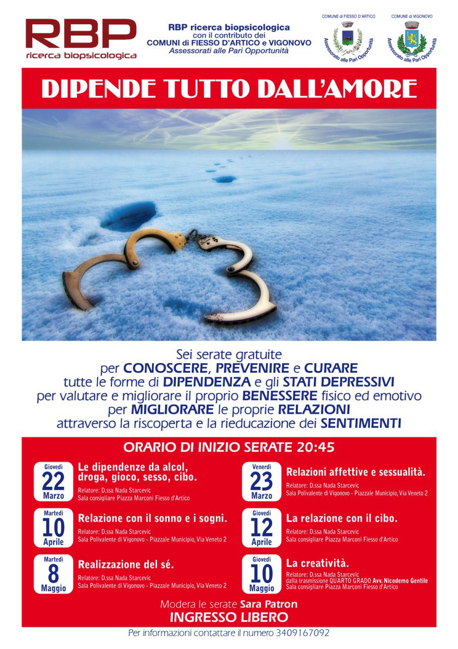“DIPENDE TUTTO DALL’AMORE”, ciclo di incontri per il benessere fisico ed emotivo