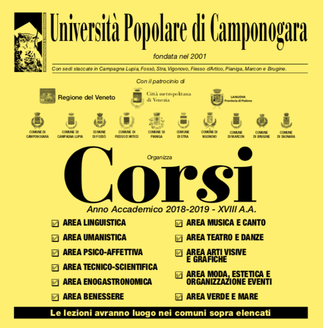 Al via i corsi dell'Università popolare di Camponogara 