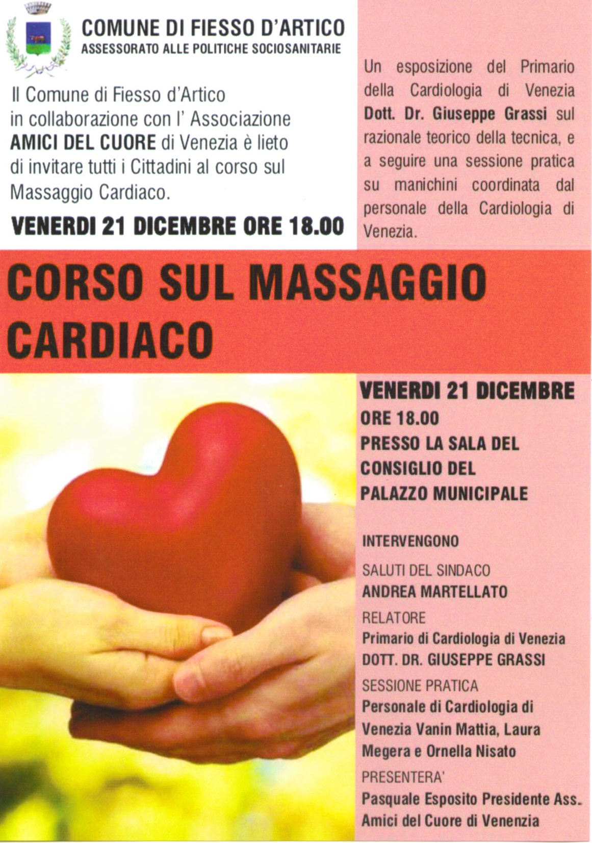 Corso sul massaggio cardiaco